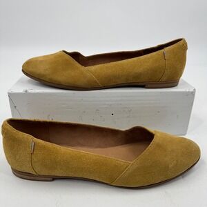 TOMS Suede Mustard‎ Yellow Ballet Flats Women's Size 9.5